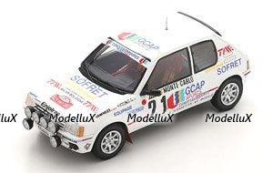 Peugeot 205 GTI No.21 3rd Rally Monte Carlo 1988 Jean-Pierre Ballet - Marie- Christine Lallement, S9453, Spark 1:43
