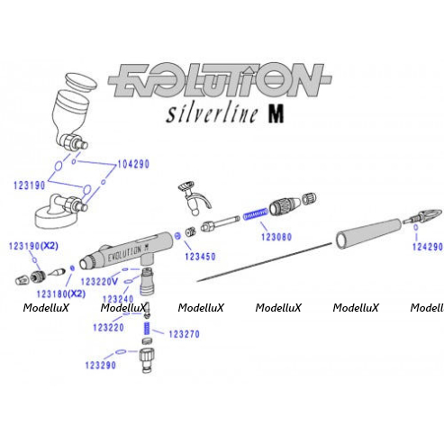 Аэрограф Harder&Steenbeck Evolution Silverline M 126123 (конусное сопло 0,4 мм)