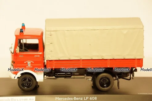 Mercedes Benz LP 608 Feuerwehr Pritsche/Plane, Schuco 1:43