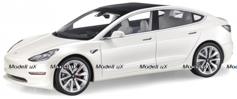 Tesla Model 3, 2017, white, LS074C, LS Collectibles 1:18