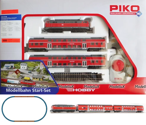 Стартовый набор железной дороги PIKO BR 218 и 2 двухэтажных вагона, 57150, Piko, HO (1:87)