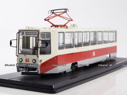 Трамвай КТМ-8, маршрут № 3, красно-белый, SSM4060, SSM 1:43