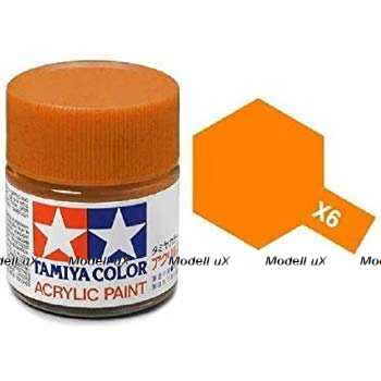 Акриловая краска  Gloss Orange (оранжевый ), X-6, 81506 Tamiya 