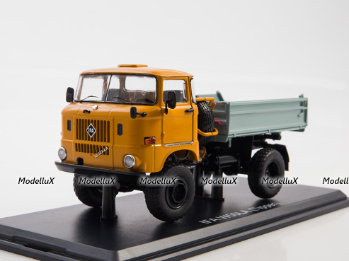 IFA W50LA 4×4 dump truck, orange grey, SSM1468, SSM 1:43