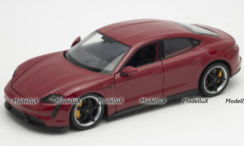 Porsche Taycan Turbo S, rot, Welly 1:24