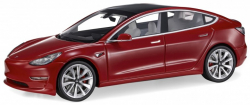 Tesla Model 3, 2017, red, LS074A, LS Collectibles 1:18
