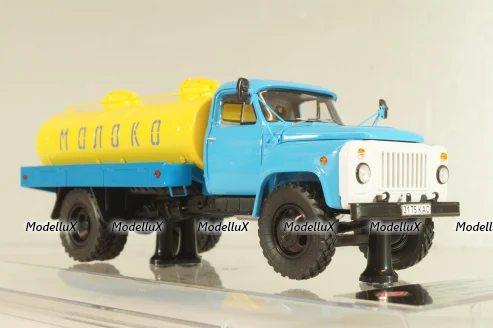 Газ-53-12 АЦПТ-3,3  "Молоко", 1988 г., голубой/желтый, 105356, DiP Models 1:43