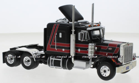 Peterbilt 359, black/red, round lights, 1973, TR158.22, IXO 1:43