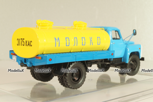 Газ-53-12 АЦПТ-3,3  "Молоко", 1988 г., голубой/желтый, 105356, DiP Models 1:43