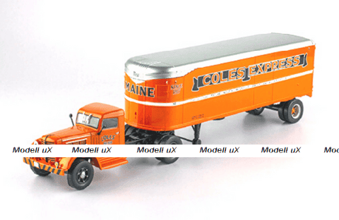 Federal 45 M 1947 with semi-trailer "Coles Express" 1947, orange, American truck, France, #41, Altaya 1:43