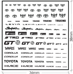 Toyota логотип, металлический, самоклеющийся, ZoomOn 1:24/1:43/1:64