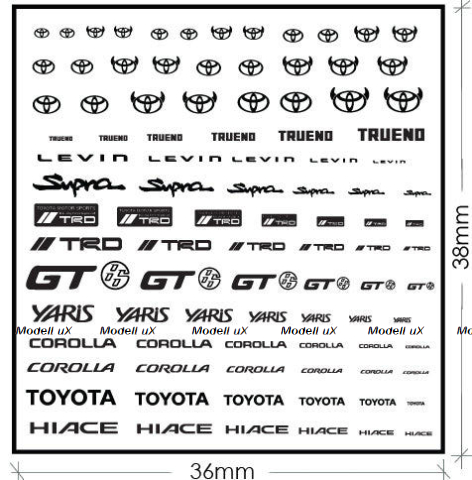 Toyota логотип, металлический, самоклеющийся, ZoomOn 1:24/1:43/1:64