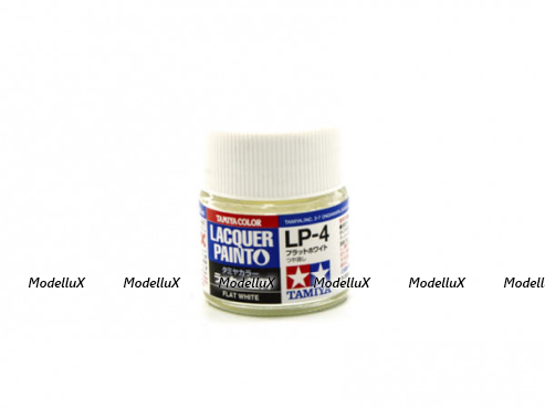Краска лаковая Flat White (белая матовая), Tamiya LP-4