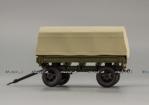 Прицеп 2-ПН-2 (гражданские номера) (с дугами и тентом), 600201, DiP Models 1:43