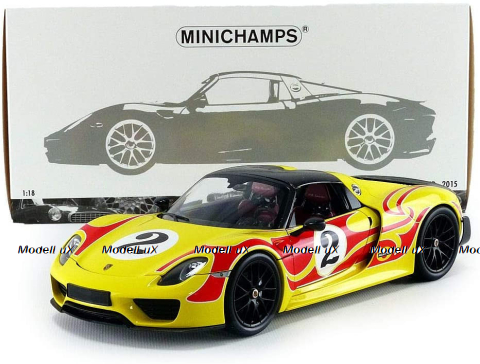 PORSCHE 918 SPIDER N 2 WEISSACK PACKAGE KYALAMI RACING DESIGN 2015, 110062446, Minichamps 1:18
