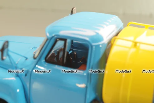 Газ-53-12 АЦПТ-3,3  "Молоко", 1988 г., голубой/желтый, 105356, DiP Models 1:43