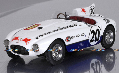  FERRARI  340-375 s/n0286AM SPIDER TEAM ALLEN GUIBERSON N 20 2nd RALLY V CARRERA PANAMERICANA 1954 P.HILL,R.GINTHER,BBR1851A VET, BBR 1:18