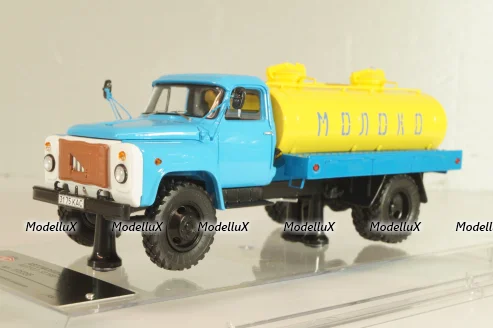 Газ-53-12 АЦПТ-3,3  "Молоко", 1988 г., голубой/желтый, 105356, DiP Models 1:43