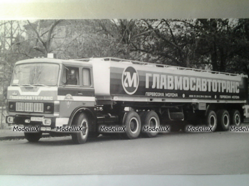 Маз 6422 с полуприцепом АМП-22,6 Молоковоз, TruckTyr 1:43