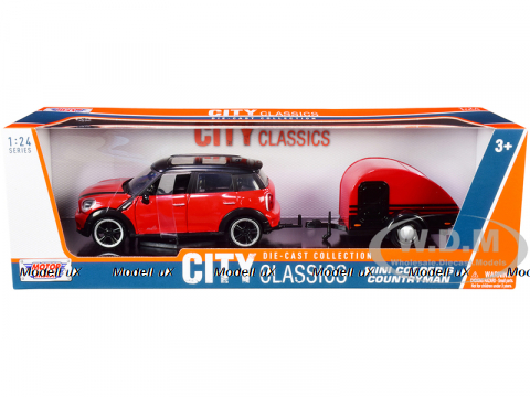 Mini Cooper S Countryman red/black with camper, 79761, MotorMax 1:24