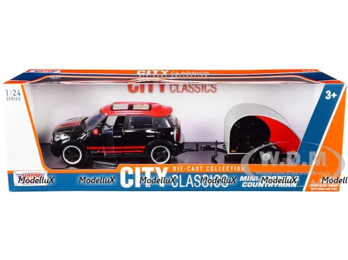 Mini Cooper S All4 Countryman black/red with camper, 79762, MotorMax 1:24