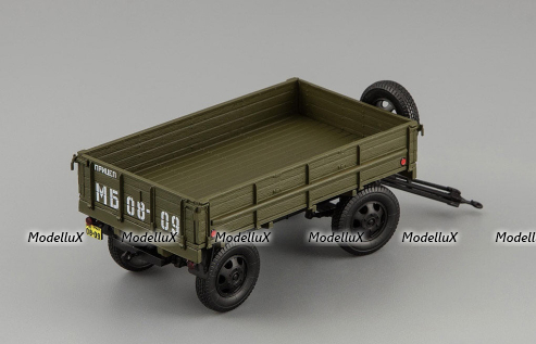 Прицеп 2-ПН-2 (гражданские номера) (с дугами и тентом), 600201, DiP Models 1:43