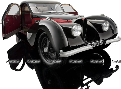 Bugatti Type 57SC Atalante 1937 Red/Black, 7828-Z75, Bauer 1:12