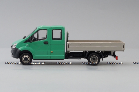 ГАЗель NEXT A22R33 бортовой зелёный/серебристый Н562, НАП 1:43