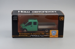 ГАЗель NEXT A22R33 бортовой зелёный/серебристый Н562, НАП 1:43