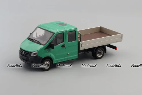 ГАЗель NEXT A22R33 бортовой зелёный/серебристый Н562, НАП 1:43