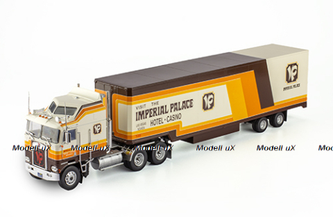 Kenworth K100 Aerodyne with semi-trailer "Imperial Palace" 1976, white/orange, American truck, Spain, #88, Altaya 1:43