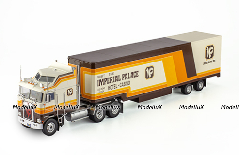 Kenworth K100 Aerodyne with semi-trailer "Imperial Palace" 1976, white/orange, American truck, Spain, #88, Altaya 1:43
