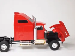 Kenworth W900 Aerocab with Flatbed Trailer and Pipe Load 