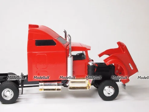 Kenworth W900 Aerocab with Flatbed Trailer and Pipe Load 