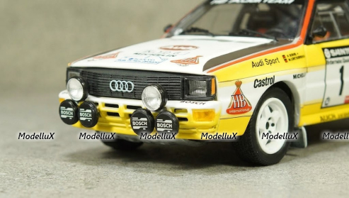 Audi Quattro, No.1, HB Audi team, Rallye New Zealand, W.Rohrl/C.Geistdorfer 1984, Trofeu 1:43