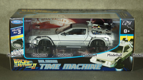 DeLorean Back to the Future II Flying Wheel Version, WEL22441FV, Welly 1:24 