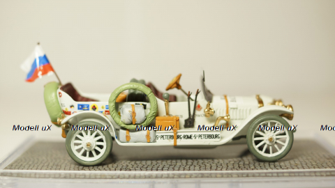 Руссо Балт тип С, 3-я серия, шасси №14 автопробег С-Петербург - Рим 1910г, Студия Колесо 1:43