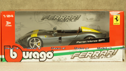 Ferrari Monza SP1 Metallic-Grey/Yellow, Burago 1:24