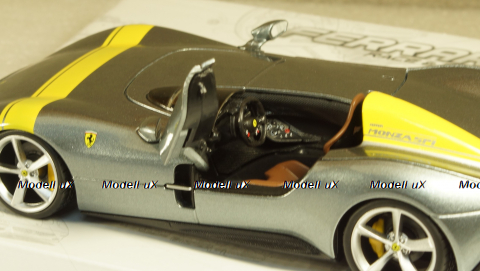Ferrari Monza SP1 Metallic-Grey/Yellow, Burago 1:24