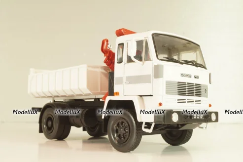 Csepel D 752 самосвал с краном манипулятором 1984, grey, Legendás teherautók a múltból #66, DeAgostini 1:43