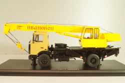КС-3577(5337) Ивановец, автокран  на шасси Маз-5337 1989, бежевий/жовтий, SSM1643, SSM 1:43