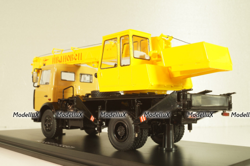 КС-3577(5337) Ивановец, автокран  на шасси Маз-5337 1989, бежевий/жовтий, SSM1643, SSM 1:43
