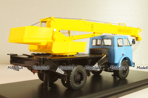 КС-3577(5334) Ивановец, автокран на шасси Маз-5334 1984, синій/жовтий, SSM1642, SSM 1:43