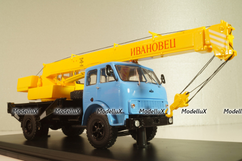 КС-3577(5334) Ивановец, автокран на шасси Маз-5334 1984, синій/жовтий, SSM1642, SSM 1:43