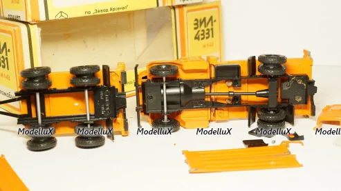 Зил 4331 борт с прицепом, на запчасти, СЕН 1986, оранж, 1:43