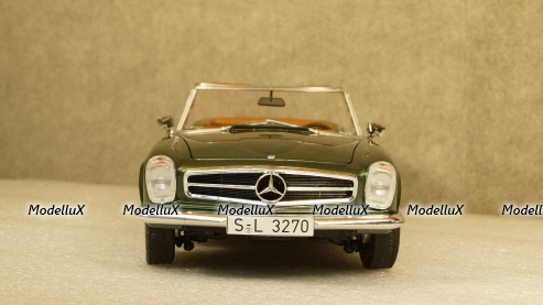 Mercedes 280 SL W113 со сьемным тентом 1966 greenmetallic, Schuco 1:18