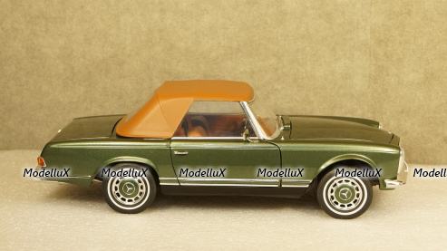 Mercedes 280 SL W113 со сьемным тентом 1966 greenmetallic, Schuco 1:18