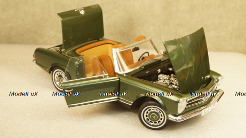 Mercedes 280 SL W113 со сьемным тентом 1966 greenmetallic, Schuco 1:18