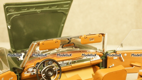 Mercedes 280 SL W113 со сьемным тентом 1966 greenmetallic, Schuco 1:18