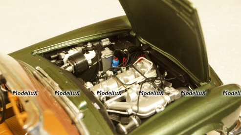 Mercedes 280 SL W113 со сьемным тентом 1966 greenmetallic, Schuco 1:18